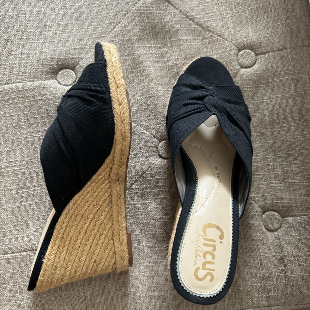Black wedge sandal